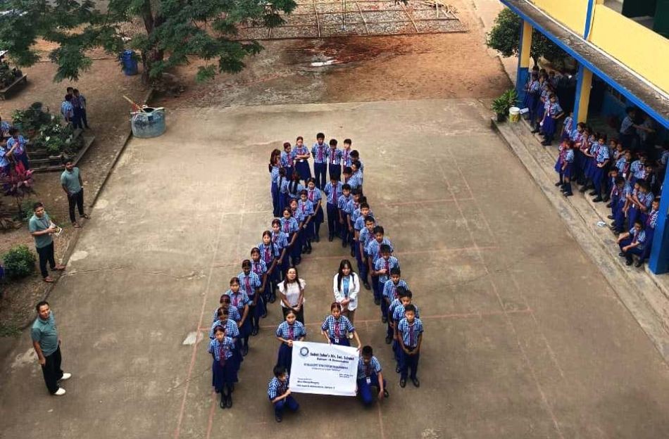 Students of Saint John’s Higher Secondary School, Diphupar-B during the awareness programme on May 27.